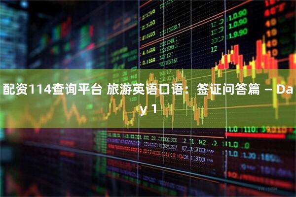 配资114查询平台 旅游英语口语：签证问答篇 — Day 1